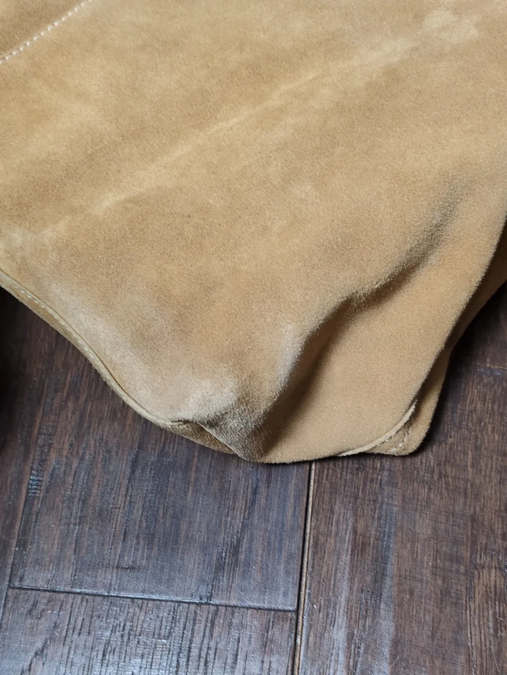 Eddie Bauer Tan Genuine Leather Suede Large Shoulder Bag Boho
